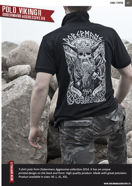 Рубашка поло, VIKING-II  (Black) - Doberman's aggressive